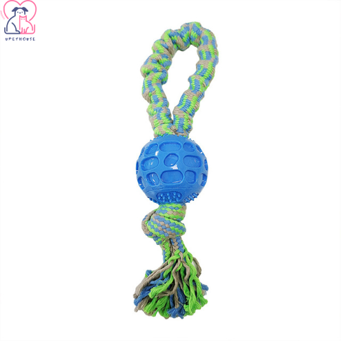 Durable Dog Chew Toy TPR Pet Bite-Resistant Toy with Sturdy Cotton Rope Knot for Dental Durable Dog Chew Toy TPR Pet Bite-Resistant Toy with Sturdy Cotton Rope Knot for Dental