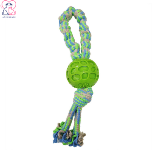 Durable Dog Chew Toy TPR Pet Bite-Resistant Toy with Sturdy Cotton Rope Knot for Dental