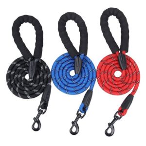 Reflective multi-color dog leash for Medium and large dog with foam handle