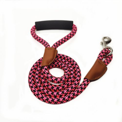 Multi-colored Swallow gird Pet rope leash with leather and Comfortable handle850302468-0-cib Multi-colored Swallow gird Pet rope leash with leather and Comfortable handle