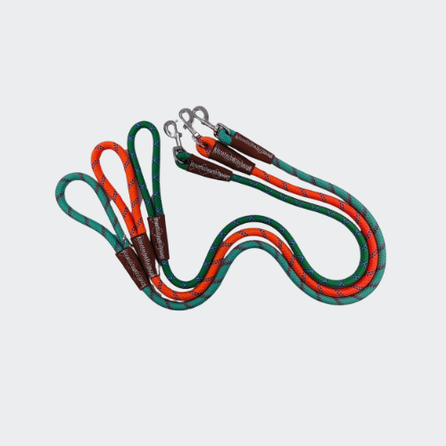 Highly reflective Dog rope lead luxury Leather Custom