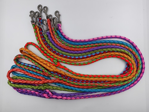 Hand made braided Mixcolor strong dog Traction leash