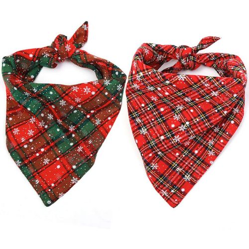 pet bandana plaid snow pattern christmas design Wholesale pet bandana plaid snow pattern christmas design