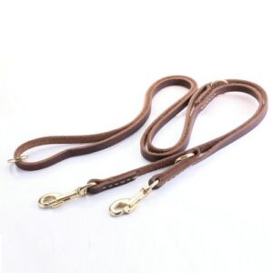 multifunctional Leather Pet leash handmade Cowhide two Handle