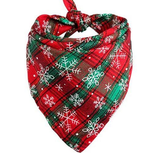 Wholesale pet bandana plaid snow pattern christmas design Wholesale pet bandana plaid snow pattern christmas design