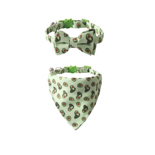 Custom Printing cat collar bowtie bandana set with bell Custom Printing cat collar bowtie bandana set with bell