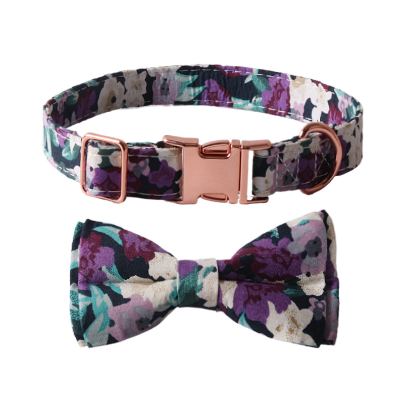 Pattern Dog and cat Collar with Bowtie Alloy Buckle manufacturer Pattern Dog and cat Collar with Bowtie Alloy Buckle manufacturer