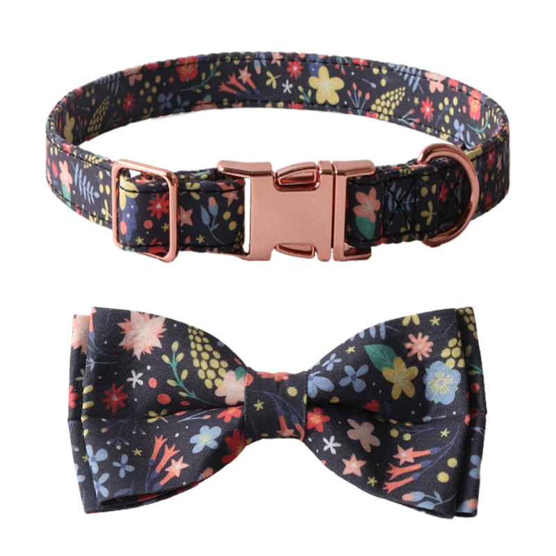 Pattern Dog and cat Collar with Bowtie Alloy Buckle manufacturer Pattern Dog and cat Collar with Bowtie Alloy Buckle manufacturer