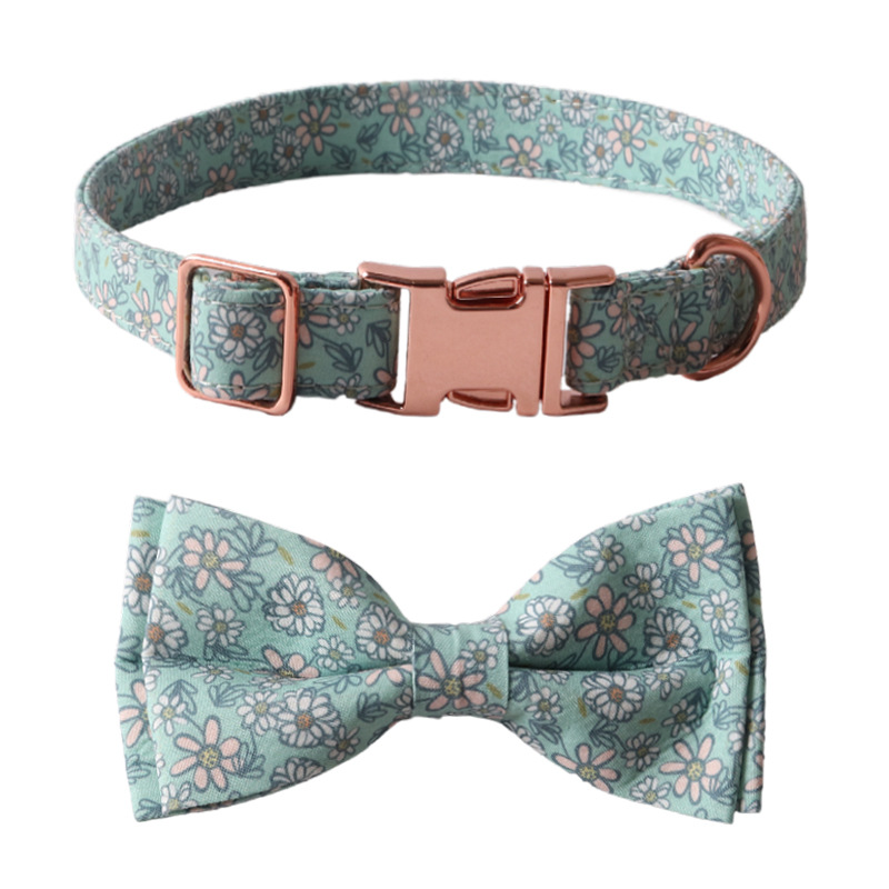 Pattern Dog and cat Collar with Bowtie Alloy Buckle manufacturer Pattern Dog and cat Collar with Bowtie Alloy Buckle manufacturer