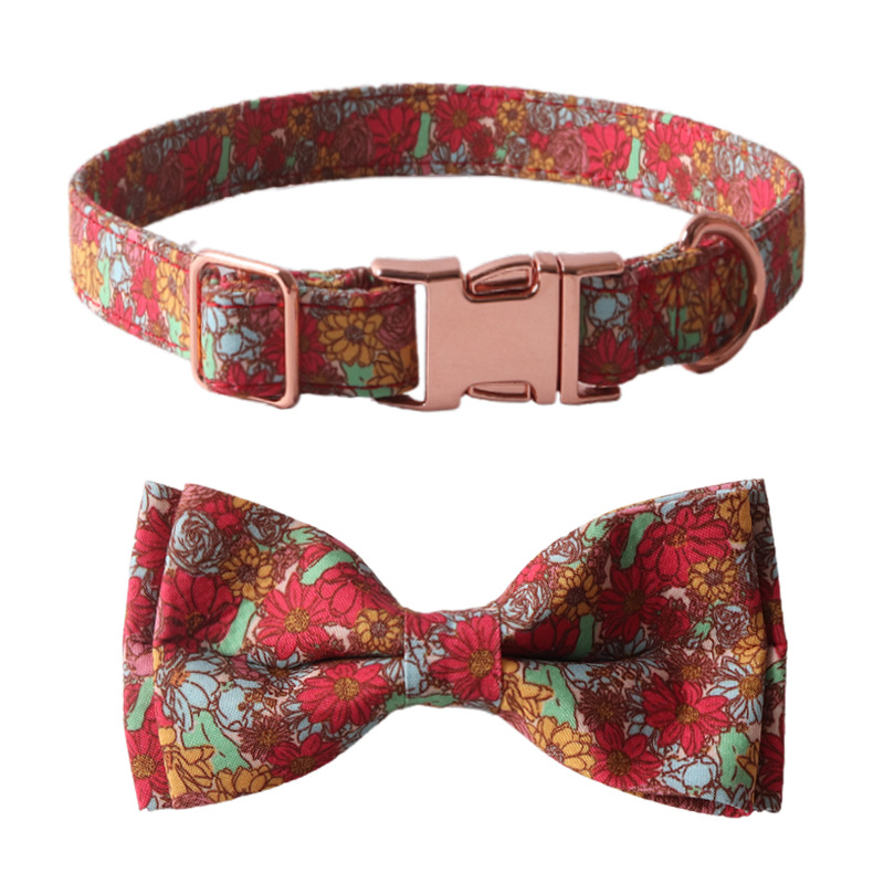 Pattern Dog and cat Collar with Bowtie Alloy Buckle manufacturer Pattern Dog and cat Collar with Bowtie Alloy Buckle manufacturer