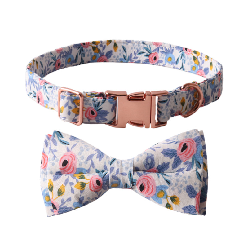 Pattern Dog and cat Collar with Bowtie Alloy Buckle manufacturer Pattern Dog and cat Collar with Bowtie Alloy Buckle manufacturer