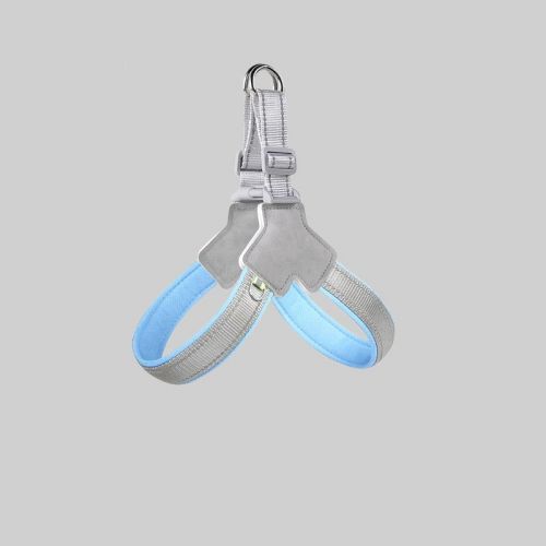 Reflective Soft Padded Y-shaped Dog Harness Quick Fit for outdoor -Blue Reflective Soft Padded Y-shaped Dog Harness Quick Fit for outdoor -Blue