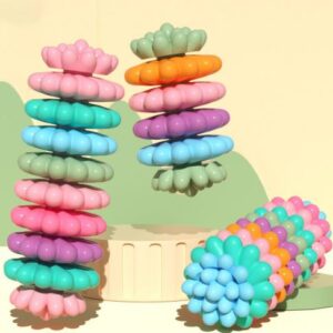 spot supply Durable Rubber Bone Shape Flower Dog Chew Toys Molar Teeth Cleaning Toothbrush
