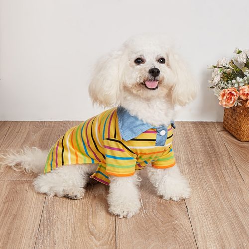 Summer Pet clothing British style classic Stripes Large dog T-shirt suit Summer Pet clothing British style classic Stripes Large dog T-shirt suit