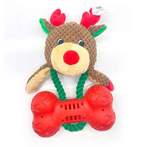 Custom Non-Toxic Rubber TPR Plush Dog Toys Chew Interactive Teeth Cleaning Toy