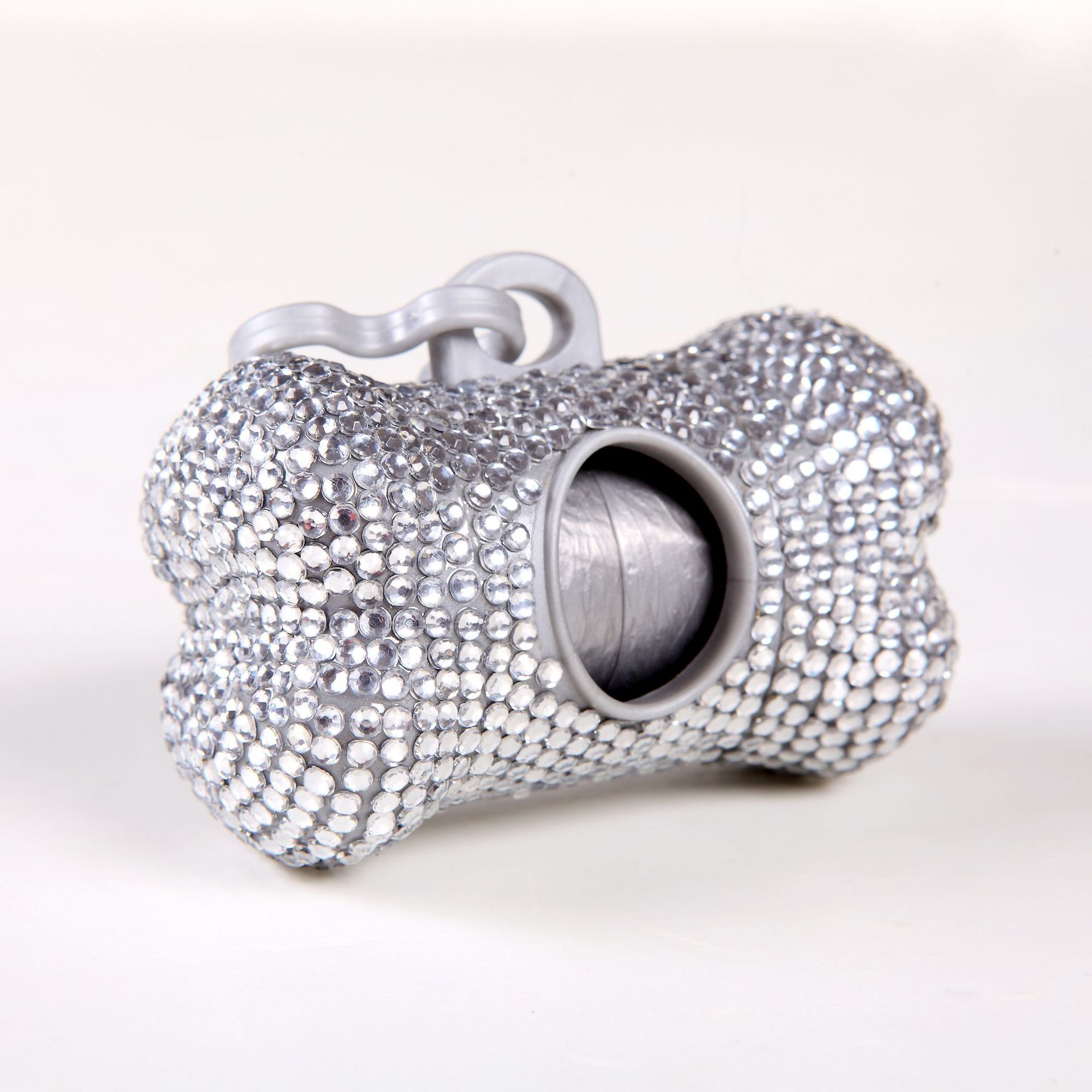 Luxury Rhinestone Dog Poop Bag Holder - Sparkling & Stylish Dispenser