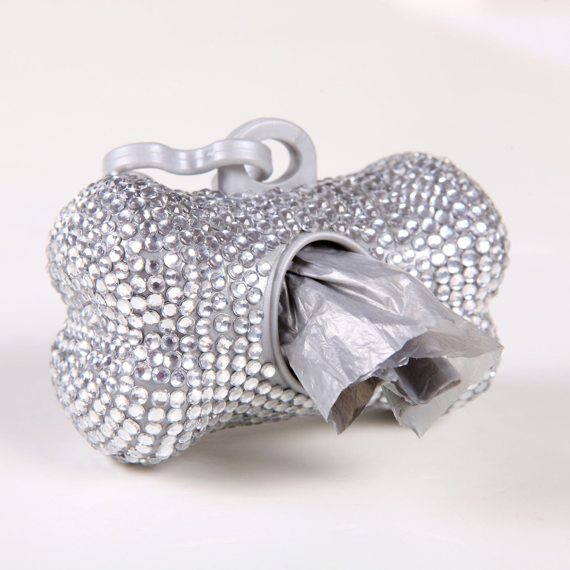 Luxury Rhinestone Dog Poop Bag Holder - Sparkling & Stylish Dispenser