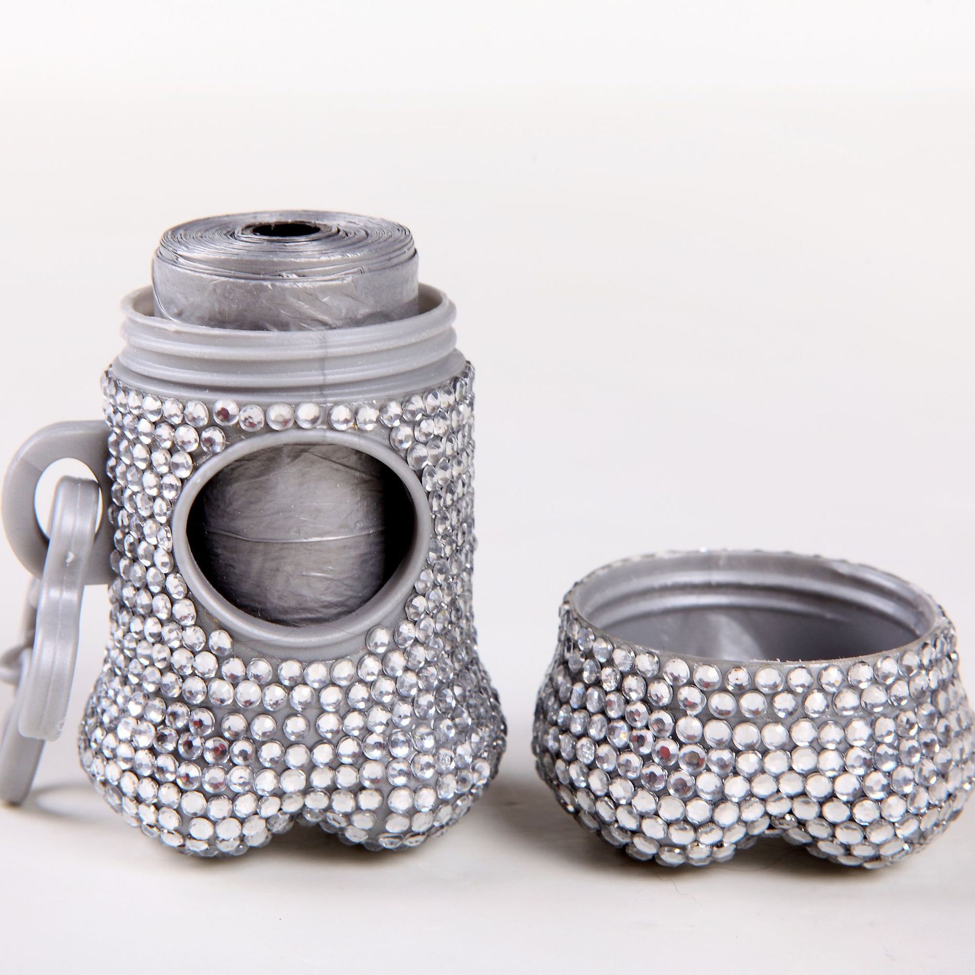 Luxury Rhinestone Dog Poop Bag Holder - Sparkling & Stylish Dispenser
