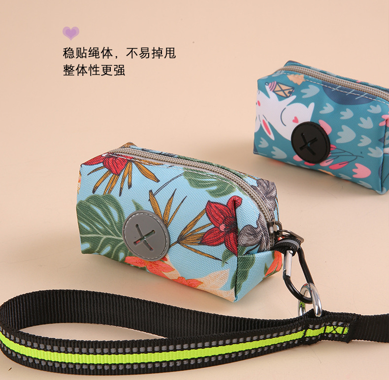 Pattern Print Neoprene Dog Poop Bag Holder - Pet Training Poop Dispenser, Leak-Proof