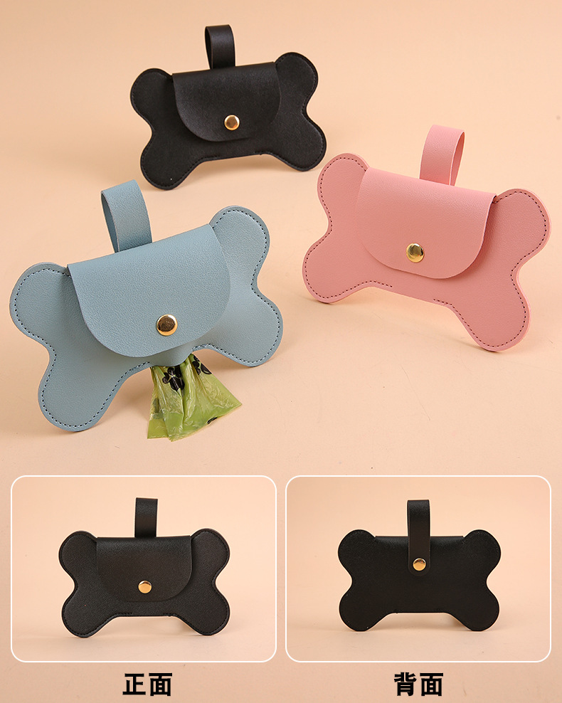 Portable Bone Design Dog Waste Bag Holder - Easy to Attach & Use
