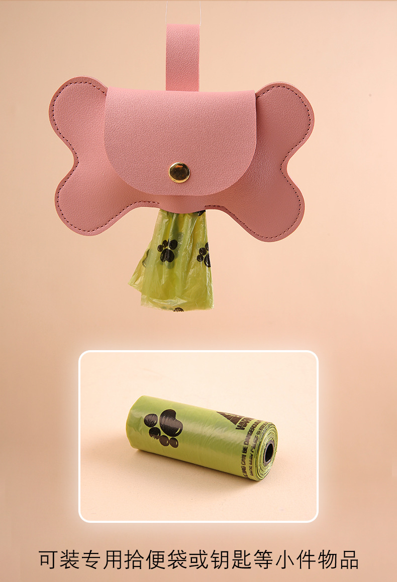 Portable Bone Design Dog Waste Bag Holder - Easy to Attach & Use