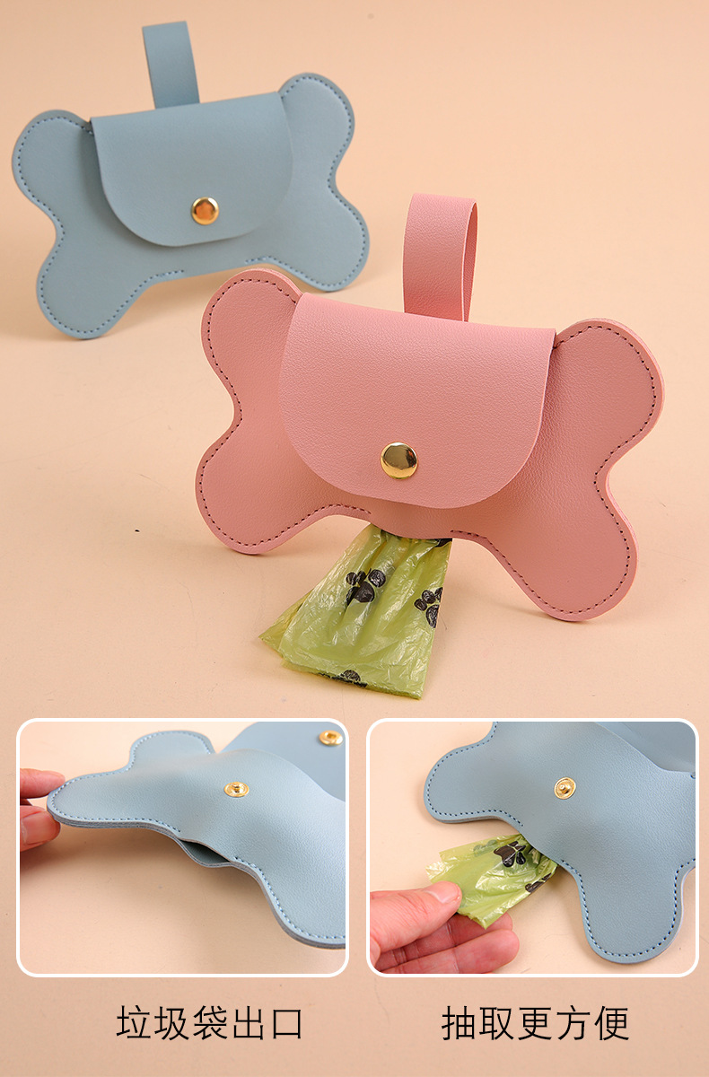 Portable Bone Design Dog Waste Bag Holder - Easy to Attach & Use
