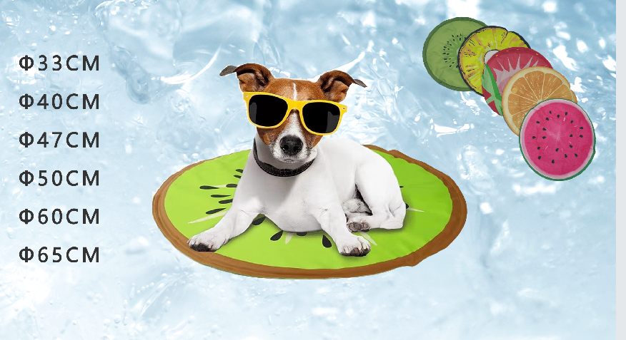 Round fruit cooling mats for dogs and cats